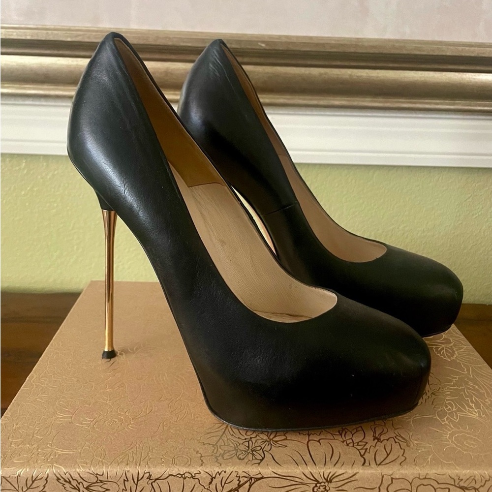 Brian Atwood Elegant Black Stiletto Heels